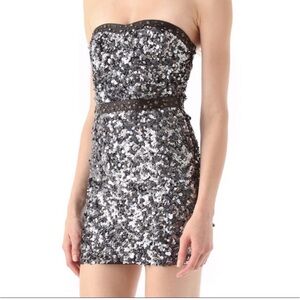 NWT Free People Gunmetal sequin Strapless Dress Size 2